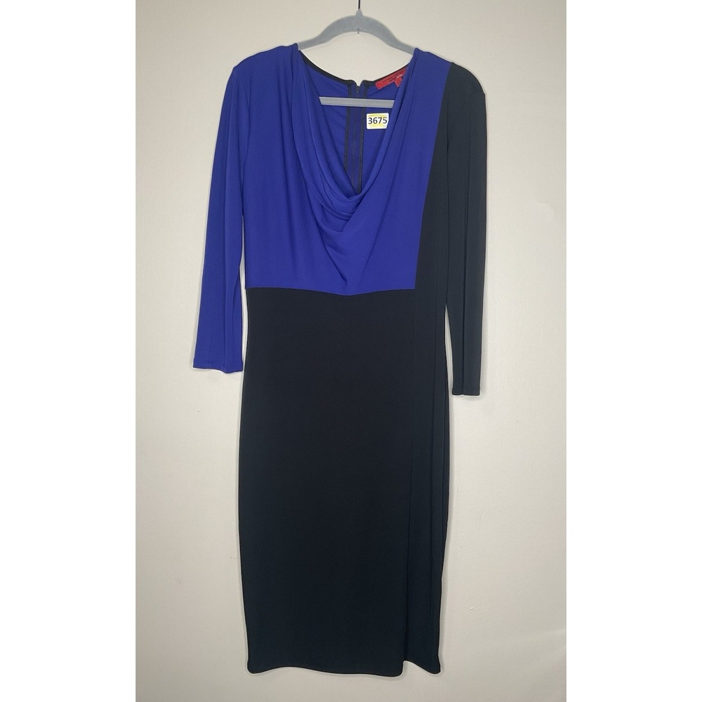 NARCISO RODRIGUEZ for Design Nation Colorblock Sheath dress Black Purple‎ Size M
